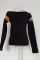 Bluza Casual de Dama, din Bumbac, Model Rainbow, Zeyka, Neagra