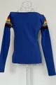 Bluza de Dama, cu Maneci Lungi si Model Rainbow, Cynty, Albastra