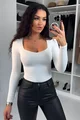 Bluza de Dama, din Lycra, cu Decolteu, Anne, Ivoire