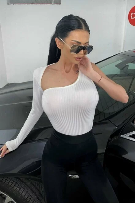 Body dama WHITE SENSUAL TOP elastic