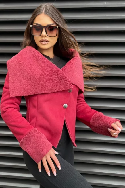 Cojoc de Dama ,cu Inchidere Nasturi ,Arlena , Burgundy