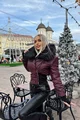 Cojoc de Dama, din Piele Ecologica, Matlasat, cu Guler Detasabil, Skyfall, Burgundy
