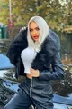 Cojoc din Piele Ecologica, Matlasat, cu Blana Neagra Detasabila si Inchidere Fermoar, Fabulous, Negru