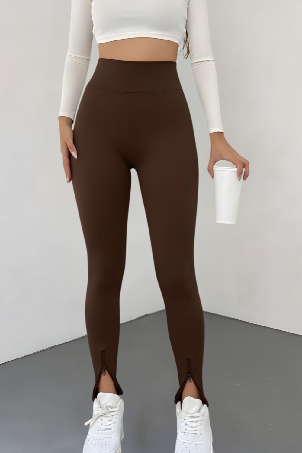 blugi dama talie inalta h&m Colanti De Dama, Din Lycra, Cu Fermoare Si Talie Inalta, Bethany, Maro