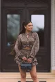 Compleu Dama, cu Print din Doua Piese, Camasa cu Maneci Maxi si Pantalon cu Voalne, Arabiana, Leopard