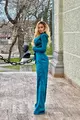 Compleu Dama din 2 Piese cu Pantalon Lung Lejer si Sacou cu Cordon in Talie,Verde