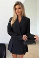 Compleu Dama, din doua Piese, Fusta  cu Crapaturi si Sacou Scurt, Klarissa, Negru