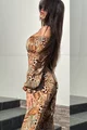 Compleu de Dama, cu Print Leopard, Format din Doua Piese, Top cu Cordon si Pantalon Lejer cu Buzunare, Antalya, Leopard