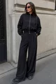 Compleu de Dama , din Bistrech, Jacheta si Pantalon Lung, Vienesse, Negru