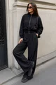 Compleu de Dama , din Bistrech, Jacheta si Pantalon Lung, Vienesse, Negru