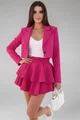 Compleu de Dama, din Bistrech, Sacou Scurt si Fusta cu Volane, Hyacynth, Fuchsia
