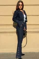 Compleu de Dama din Blug, Jacheta si Pantalon Accesorizat cu Nasturi Aurii, Originalle, Blue