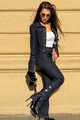 Compleu de Dama din Blug, Jacheta si Pantalon Accesorizat cu Nasturi Aurii, Originalle, Blue