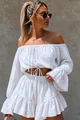 Compleu de Dama, din Bumbac, Top si Pantalon Scurt, Lya, Ivoire