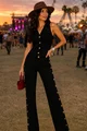 Compleu de Dama, din Denim, Doua Piese, Vesta si Pantalon Lejer, Kendall, Negru