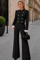 Compleu de Dama, din Doua Piese, Jacheta si Pantalon din Bistrech, Valiente, Negru