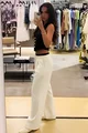 Compleu de Dama, din Doua Piese, Pantalon cu Betelie Dubla si Vesta, Hellyore, Alb-Negru