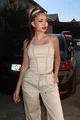 Compleu de Dama, din Doua Piese, Top cu Siret Reglabil si Pantalon Lejer cu Buzare, Myray, Bej