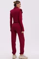 Compleu de Dama, din Doua Piese, Vesta si Pantaloni Conici, Maestra, Burgundy