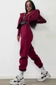 Compleu de Dama, din Doua Piese, Vesta si Pantaloni Conici, Maestra, Burgundy