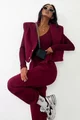 Compleu de Dama, din Doua Piese, Vesta si Pantaloni Conici, Maestra, Burgundy