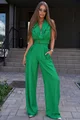Compleu de Dama, din Tesatura Tip In, Vesta si Pantalon Lejer, Glory, Verde
