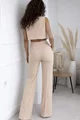 Compleu de Dama, Doua Piese, din Bistrech, Vesta si Pantalon Lung, Fusun, Bej
