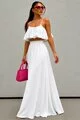Compleu de Dama ,Tesatura tip In ,cu Top si Fusta , Vary, Alb
