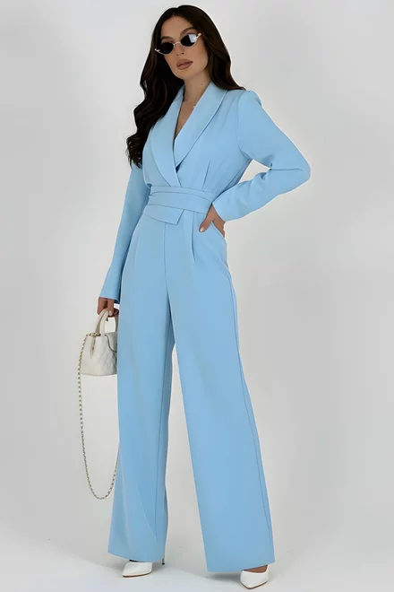 Compleu din Bistrech, cu Sacou si Pantalon Lejer, Kaily, Bleu