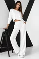 Compleu din Bumbac, din Doua Piese, Bluza si Pantalon, Evanie, Ivory