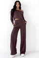 Compleu din Bumbac, Doua Piese, Bluza si Pantalon Lejer, Myreie, Maro