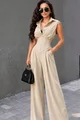 Compleu Doua Piese, din Bistrech, Camasa cu Brau Tip Corset si Pantalon Lung, Elye, Bej