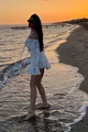 Compleu Lejer de Dama, din Dantela, Format din Doua Piese, Top si Fusta-Pantalon, Maroc, Ecru