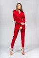 Costum Dama Elegant, cu Fulgi pe Sacou,si Pantaloni Conici, Redinna, Rosu
