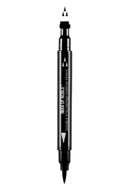 Eyeliner cu Eyebrow Pencil, Double use, cu forma de triunghi, Negru, Iman of Noble