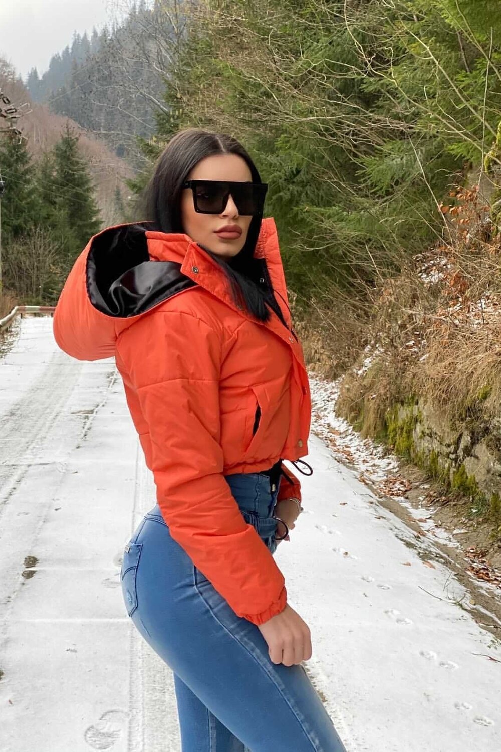 Geaca primavara fâș ORANGE DIVA croi bomber