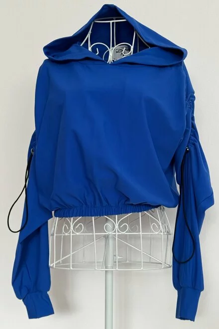 Hanorac Dama din Lycra, Oversize, Timeless, Albastru Electric