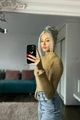 Maleta Dama BEIGENON din Catifea,cu Maneci Lungi din Pulover, Bej