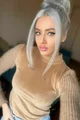 Maleta Dama BEIGENON din Catifea,cu Maneci Lungi din Pulover, Bej