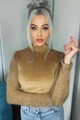 Maleta Dama BEIGENON din Catifea,cu Maneci Lungi din Pulover, Bej