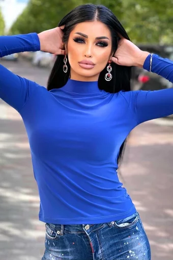 Maleta de Dama cu Maneca Lunga, Elastica, Electric Blue Poisson