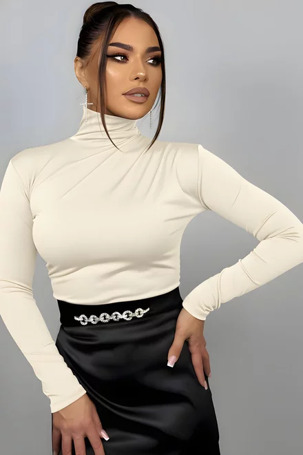 Maleta de Dama, din Lycra, cu Cret pe Umar, Sellynna, Ivoire