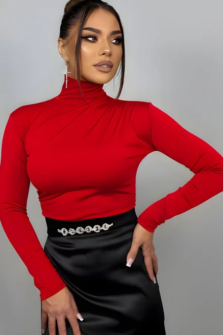 Maleta de Dama, pe Gat, din Lycra, Famous, Rosie