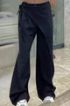Pantalon Casual de Dama, Evazat, cu Fusta Atasata, Karm, Negru