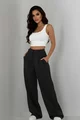 Pantalon Lejer, din Bistrech, cu Buzunare, Averyy, Negru
