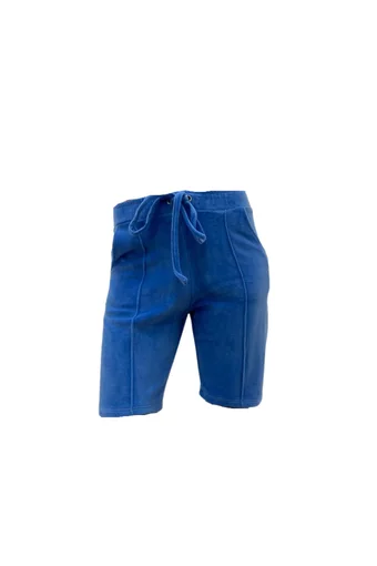 Black Friday - Reduceri Pantaloni Scurti de Dama, din Catifea, Albastru Promotie