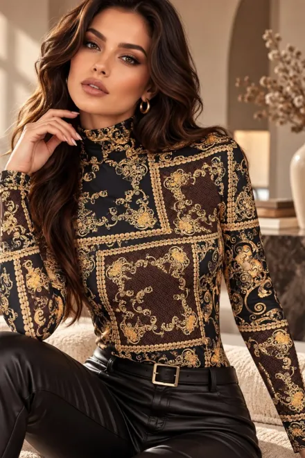 Maleta de Dama, din Lycra, pe Gat, cu Imprimeu, September, Multicolor
