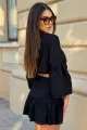 Compleu de Dama, din Doua piese, Top si Fusta din Tesatura Tip In, Maldivve, Negru