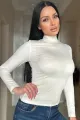 Maleta de Dama, din Lycra, cu Maneca Lunga si Inchidere Fermoar  , Denniz, Ivoire