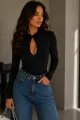 Maleta din Lycra,cu Prindere la Gat si Maneci Lungi , Miriam , Negru 